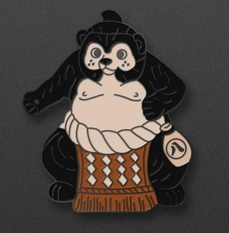 Yokozuna Tanuki Enamel Pin